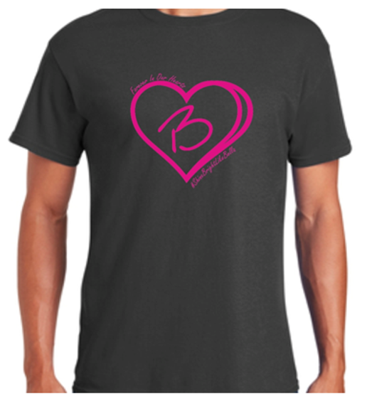 Shine Bright Like Bella Logo Tee - Charcoal/Pink