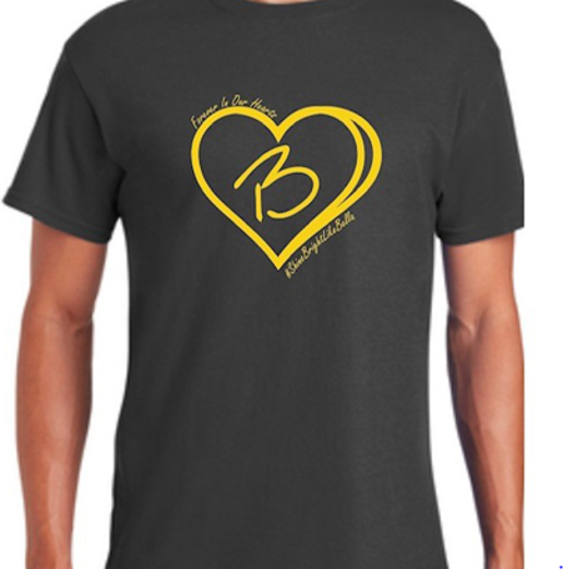 Shine Bright Like Bella Logo Tee - Charcoal/Yellow